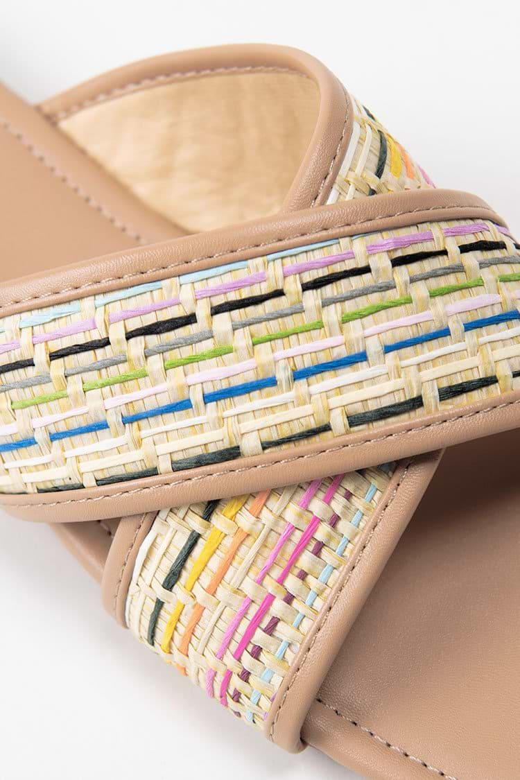 Hidden Gem Woven Strap Slide Sandals