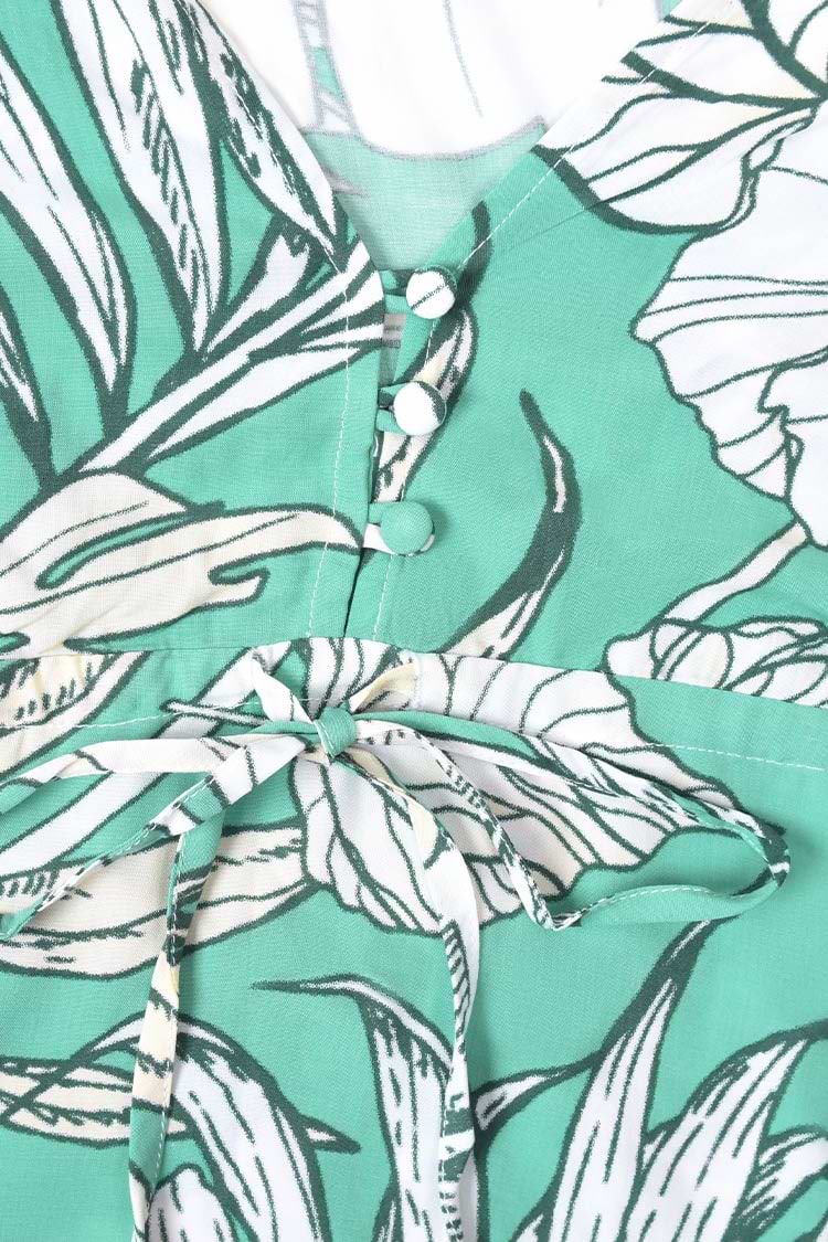 Ariadne Tropical Ruffle Hem Dress
