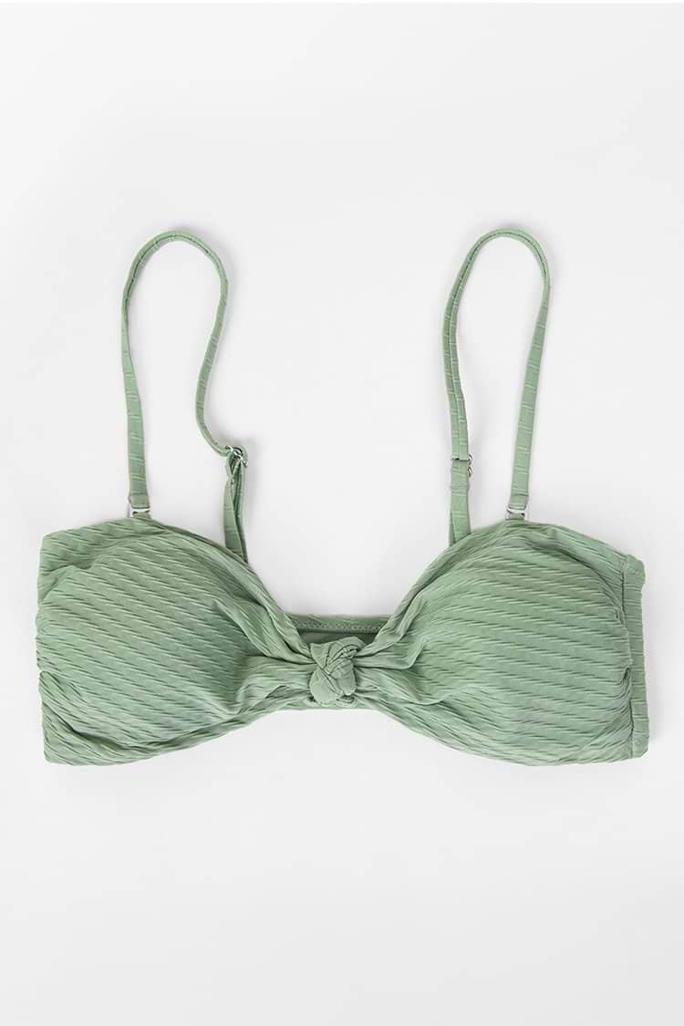 Landry Green Textured Bikini Top