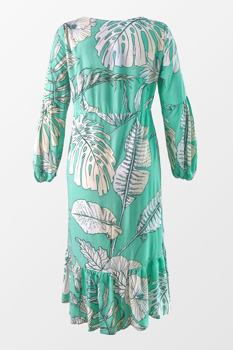 Ariadne Tropical Ruffle Hem Dress