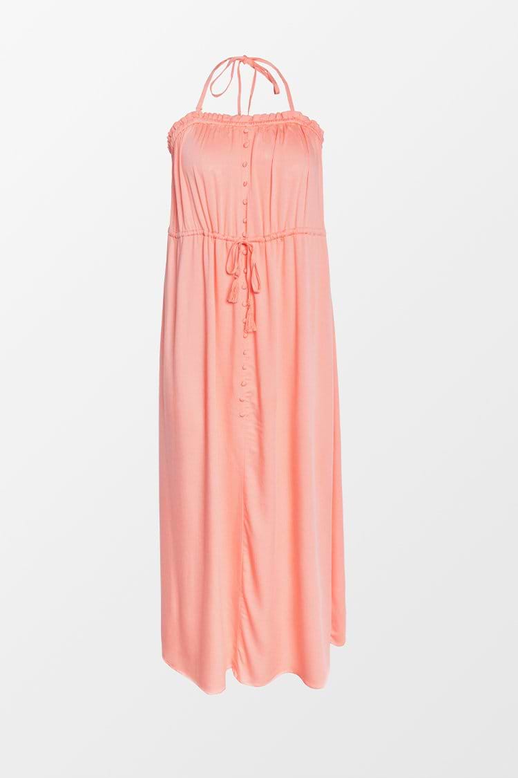 Tara Halter Frill Backless Maxi Dress
