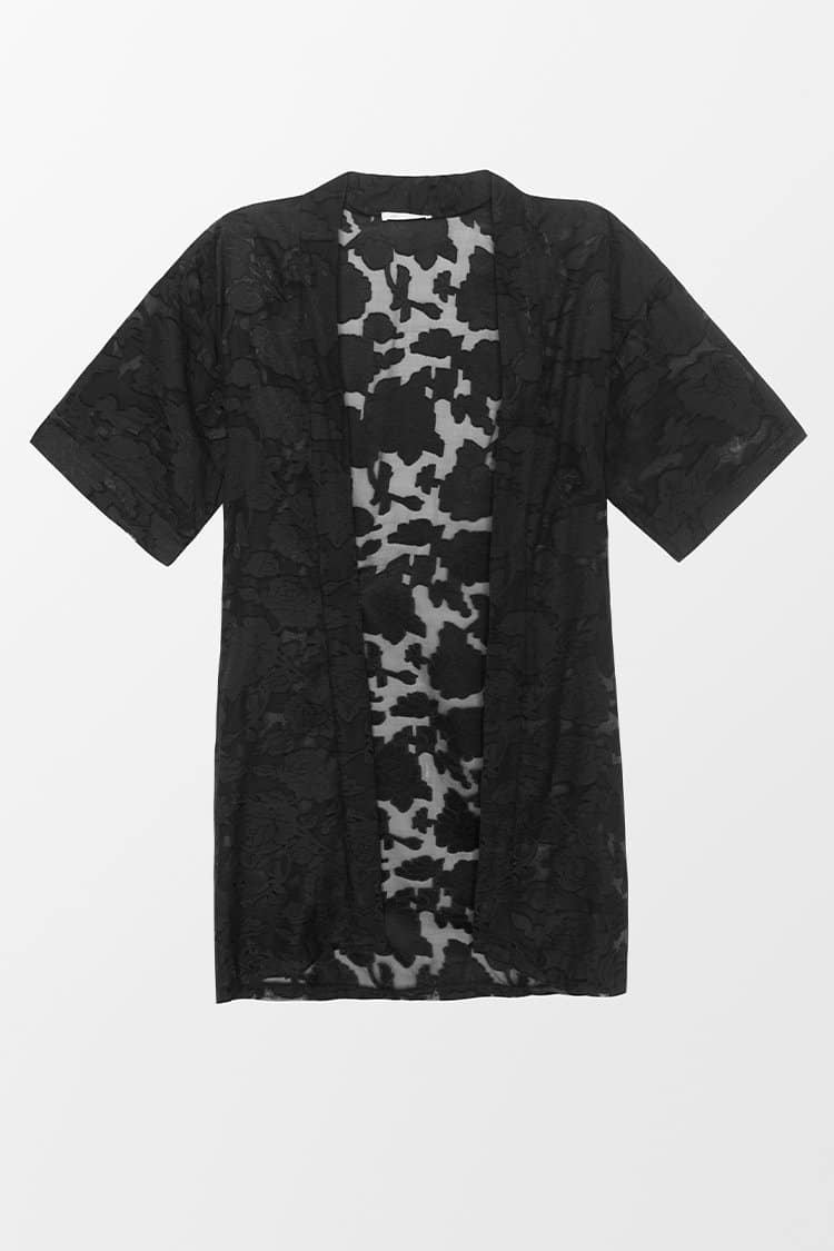 Sylvie Black Open Front Cover Up