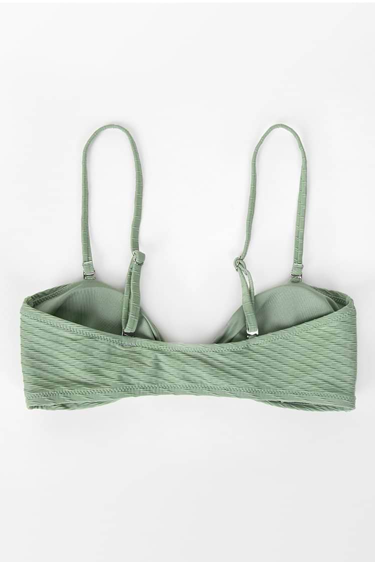 Landry Green Textured Bikini Top