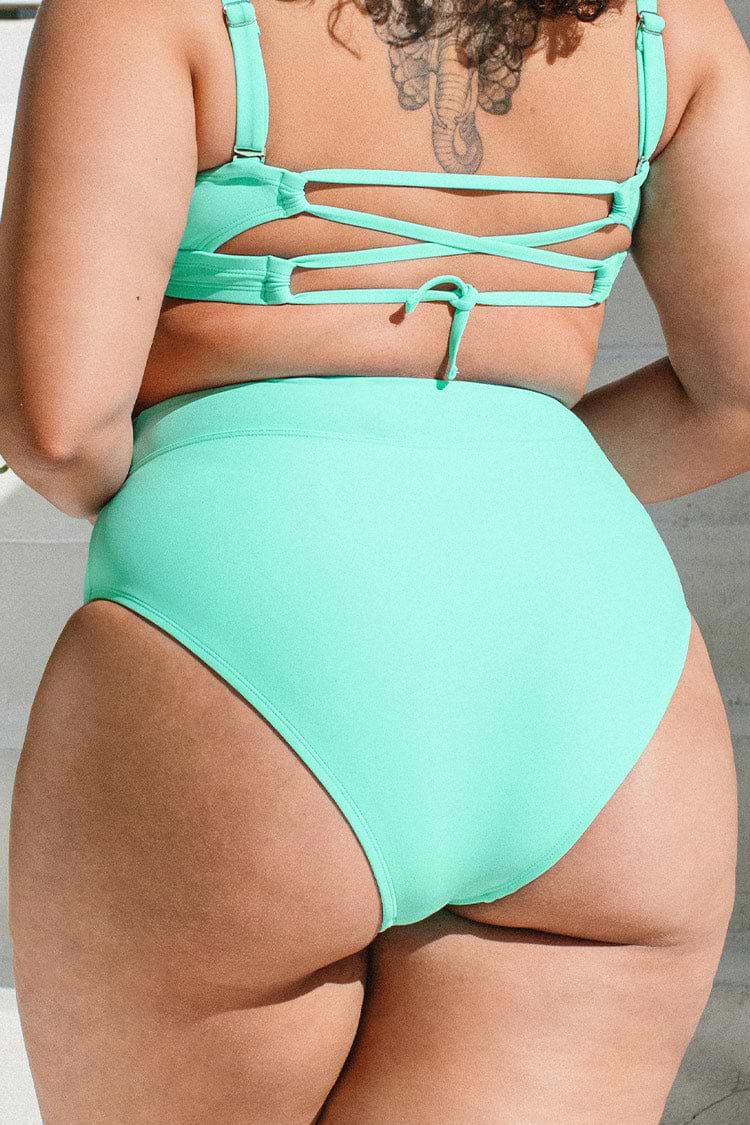 Nature Trip Banded High Waist Plus Size Bikini Bottom