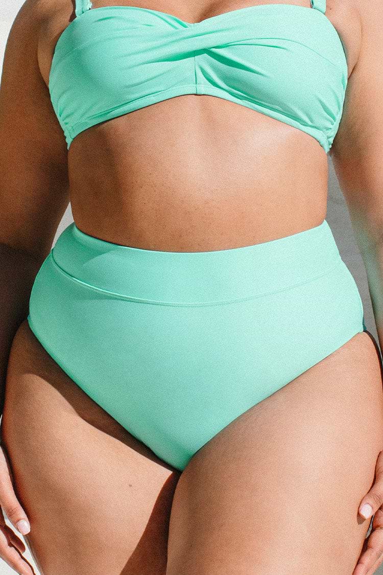Nature Trip Banded High Waist Plus Size Bikini Bottom