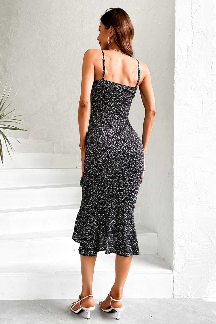 Halina Floral Slip Ruching Dress