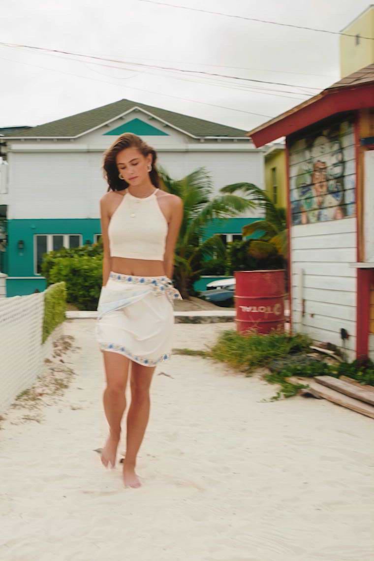 Floral Wrap Mini Skirt with Side Tie for Resort Vacation
