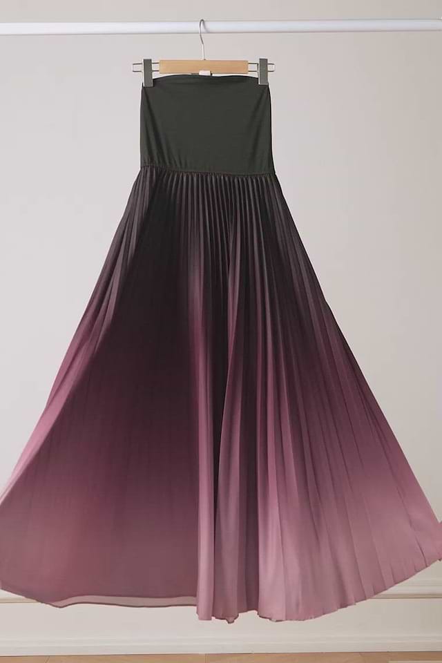 Red Ombre Strapless Maxi Dress | Elegance | Cupshe