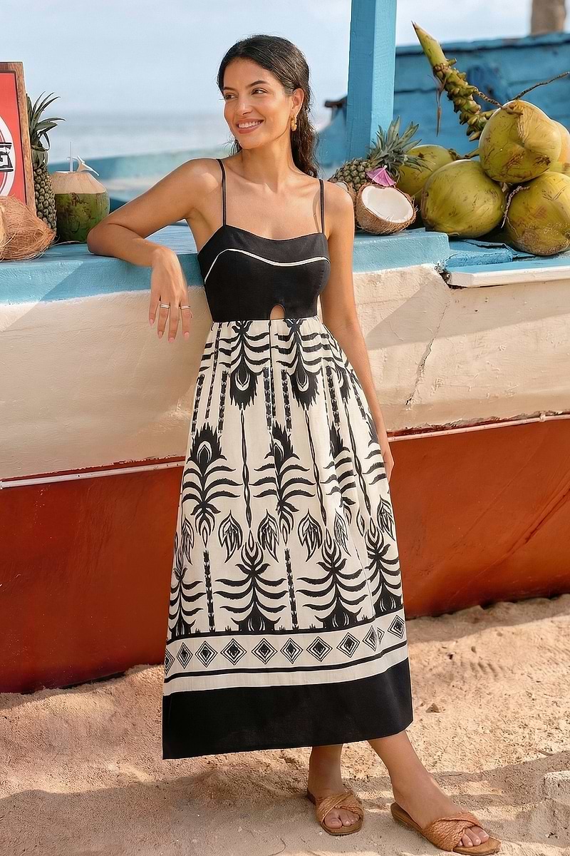 Beach Hopping Ornate Midi Dress