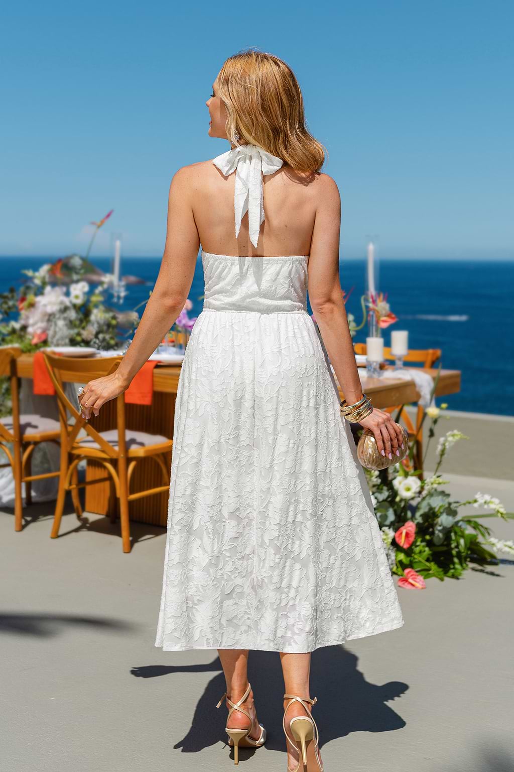 Belle of the Ball White Midi Dress