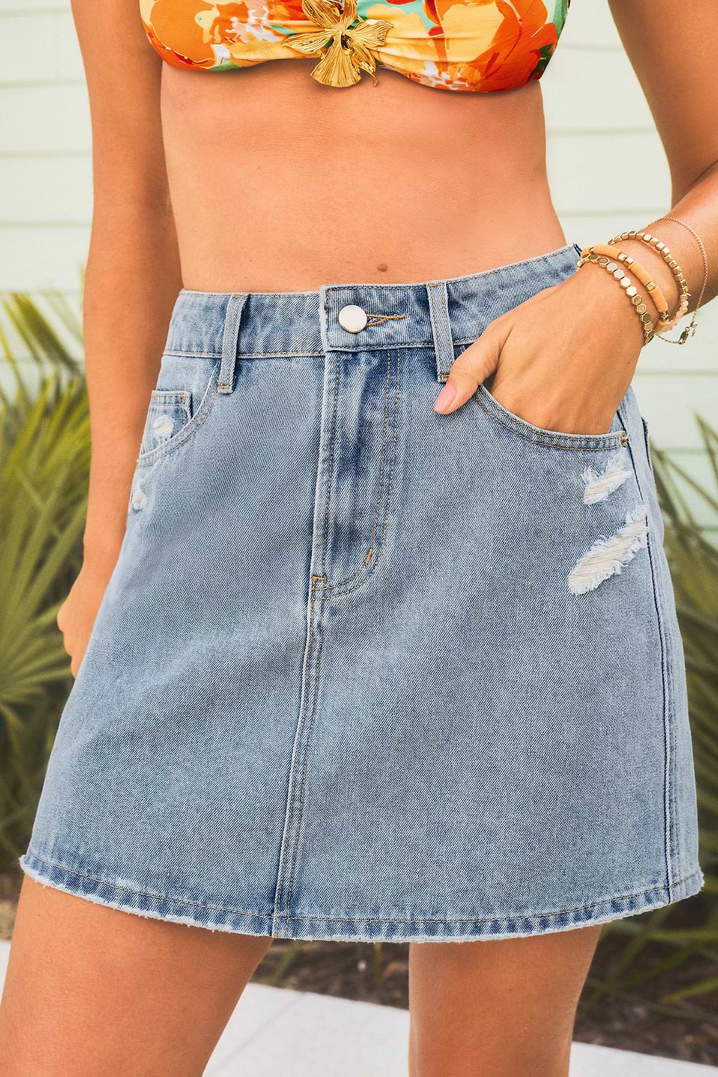 Orange Avenue Denim Mini Skirt