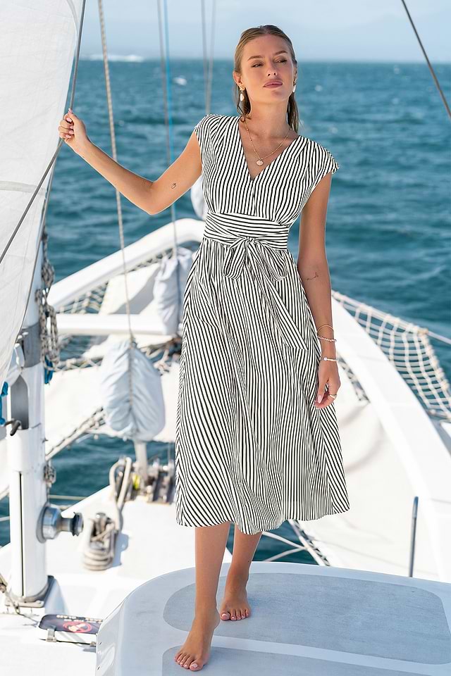 green and black striped maxi dress Lewisa Maxi Dress Green Stripe