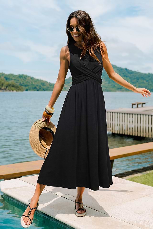 black maxi midi dress Chaser Grace Black Midi Dress