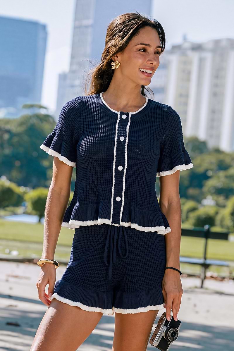 Completo due pezzi con maglione blu Come Around