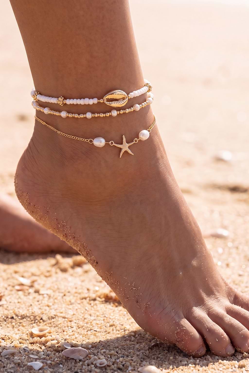Summer Keepsake Gold-Tone Anklet Set